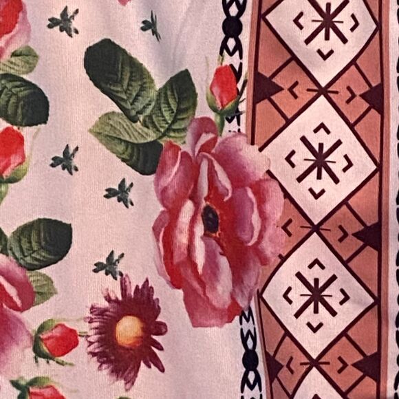 Flare Stretch Pants Junior 3X Floral Garden Yoga Hippie Festival Allover Print - Picture 6 of 7